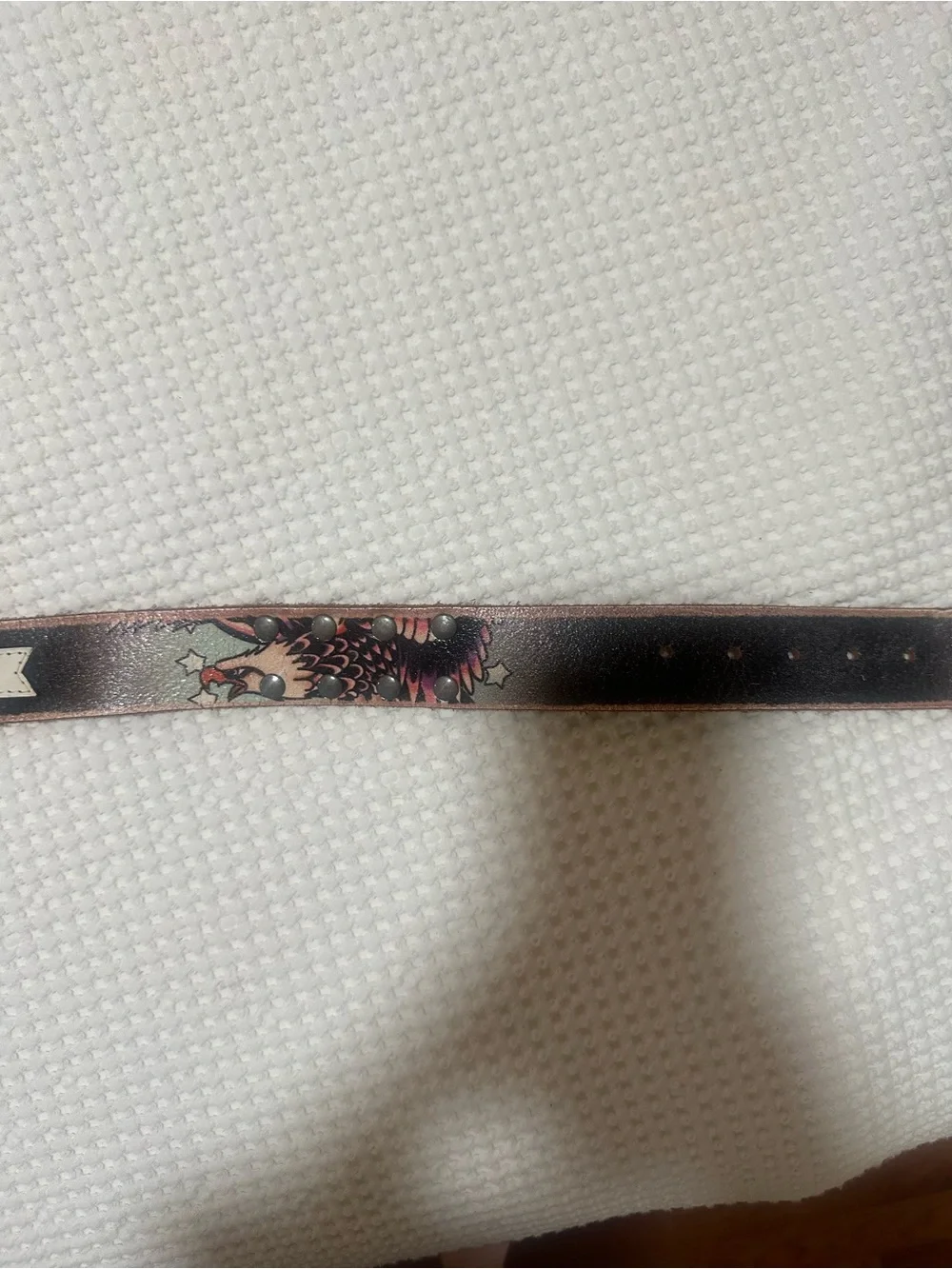 Ed Hardy Women's Black and Pink Embellished Leather Belt